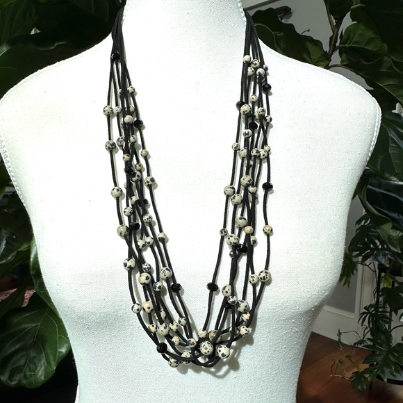 Jewelry - Black and white multi strand necklace.